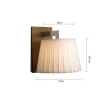 Retro 40W chrome base steel opal white fabric bedside wall lamp