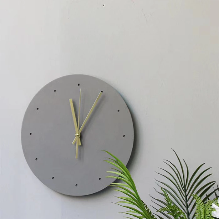 Retro Luxury Cement Wall Clock Antique Home Decoration Round Concrete Wall Clock