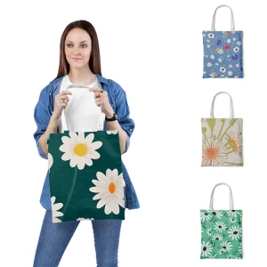 Reusable custom design printed eco friendly high quality canvas shopping recycled cotton bags