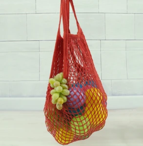 Reusable String Shopping Bag Cotton Mesh Grocery Bag Mesh Woven Net Shopping Bag