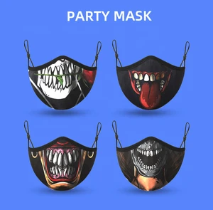 Reusable washable custom logo facemask halloween pirate party cartoon christmas face for kids mask shield