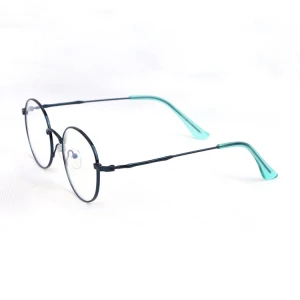 Round Metal Blue Light Blocking Optical Eyeglasses Frames For Myopic