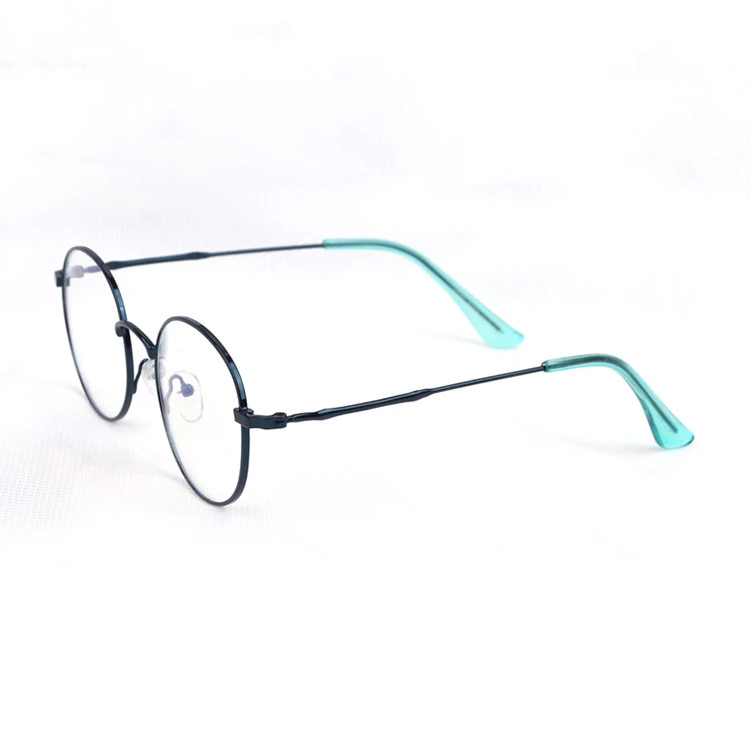 Round Metal Blue Light Blocking Optical Eyeglasses Frames For Myopic