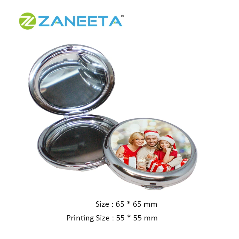 Round Sublimation Blank Handy Metal Mirror Compact