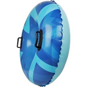 Round transparent inflatable snow tube PVC inflatable snow ring with snowflake in winter