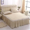Ruffled patchwork bedspread with bed skirt