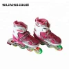 Safe and reliable four wheel inline roller skate shoes flashing roller skate shoes