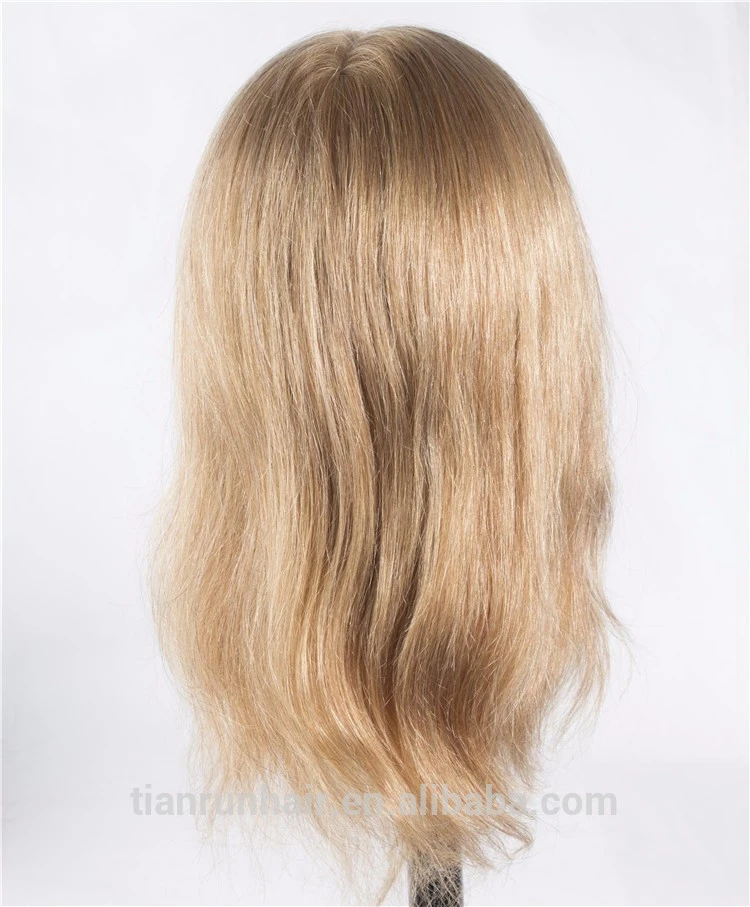 Salon Clear Mannequin Heads With Hair For Braiding,Blond Color Wavy Style Training Head Mannequin