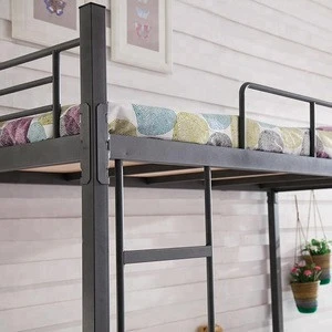 Screw-free Student Dormitory Metal Double Bunk bed with Shoe Rack