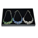 SESI Wholesale Fashion Rings Necklaces Jewellery Tray Leather Cover Black Velvet Stackable Jewelry Display Trays