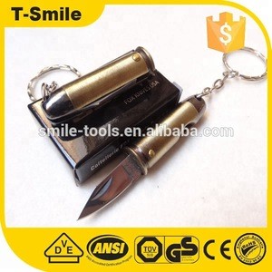 Sharp metal mini pocket stainless steel bullet knife