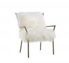 Sheep Skin Chair /  Sheep wool gold steel frame chair
