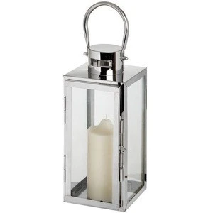 shiny decorative high quality stainless steel candle lanterns