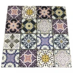 Silver Metal Mixed Beige Broken Hexagon Glass Mosaic Tiles