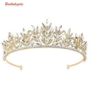 Silver Wedding Accessories Handwork Tiara Rhinestone Adult Tiaras And Crown Accessories Blue Pageant Crowns
