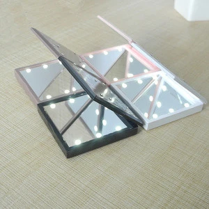 Small Plastic Aluminium Mirror Customized Folding Compact Makeup Mirror