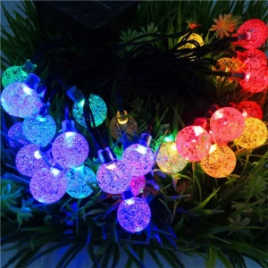 Solar Operated 7m 50 led crystal bubble balls String Lights For Christmas LED Garland Holiday Party Wedding Decoration