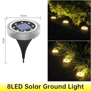 Solar Power Disk Light Outdoor Garden Solar Underground Light Deck Light Spotlight Buried Led Lamp Garden Landscape Decoration