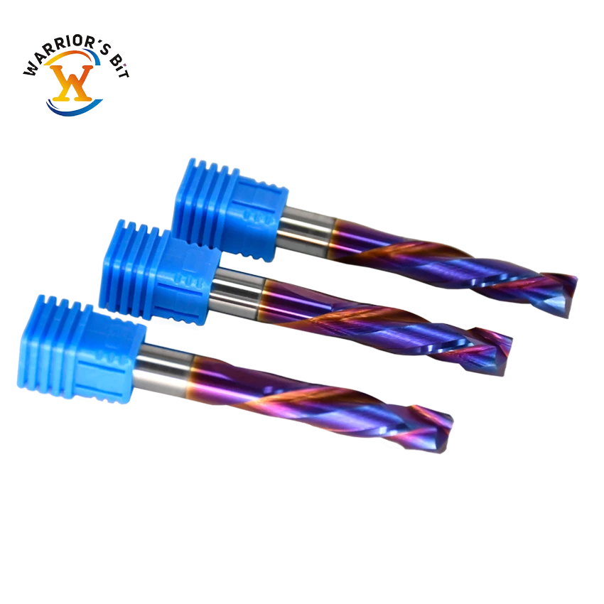 Solid carbide end mill two flutes up and down compression carbide end mill for chipboard milling cutter