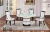 Import solid wood base marble top table with leather chair for dining room 6 seater dining table set dining room furniture set from China