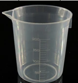 solvent resistance Clear White Plastic 200mL Measuring Cup Beaker for Lab Kitchen