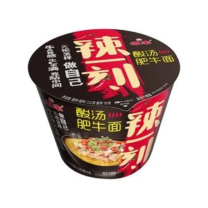 Spicy and Sour Soup with Beef Flavor Pot Instant Noodle