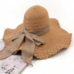 Spring/summer holiday straw hat sun hat bowknot beach sun hat