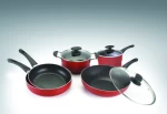 Square Milton Stainless Steel Cast Aluminium Set Casserole with Glass Lid