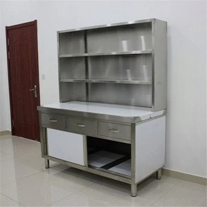 Stainless Steel Kitchen Equipment Work Bench Double Sides Opened Working Table storage drawer