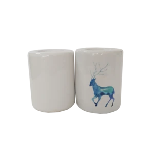 stocked sublimation ceramic candle holder,custom printing candle holder,candlestick