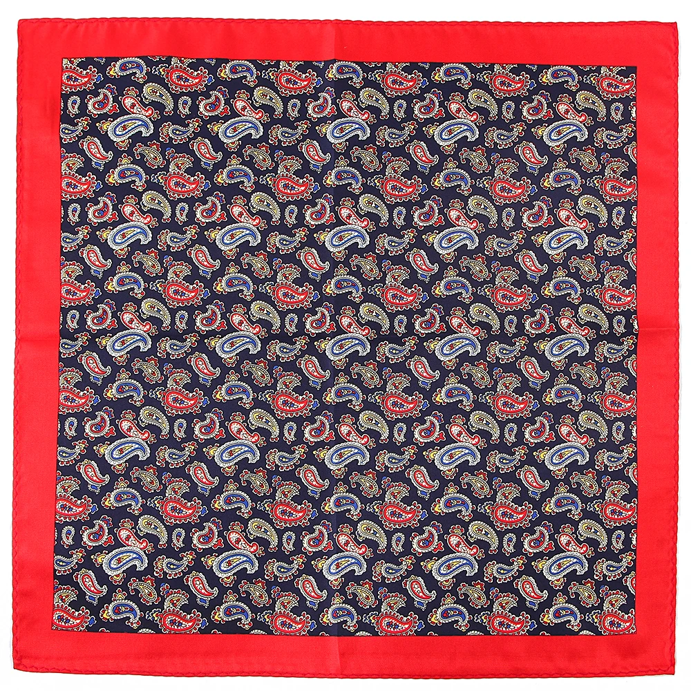 Stocklot Paisley Polyester Soft Pocket Square Hankies 13 Inch Hand Print Men Suit Handkerchief