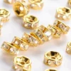 Strass Beads Gold Rondelle 6mm, 20 pieces