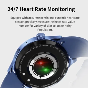 Street Fashion Style Android Smart Watch with Heart Rate Tracker round Shape Sleep Navigation Calendar Answering Call Features