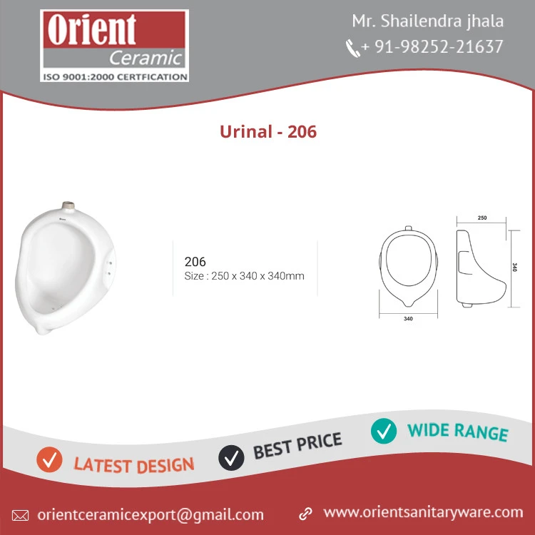 Superior Quality Highly Certified Ceramic Urinal from Indian Manufacturer