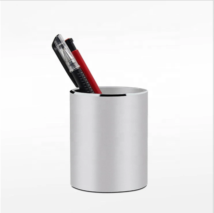 Sweettreats Modern Desktop Office Aluminum Alloy Pen Holder Office Home Pen Pencil Holder Case Brush Cup