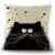 Import The new hand-drawn cartoon cat hold pillow case black and white Home decoration Linen sofa cushion cover Amazon hot style from China