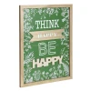 Think Happy Be Happy Wooden Wall Art Sign Plaque