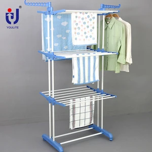 Three Layers Rectangle Collapsible Garment Rack Stand Dryer Of Clothes Hanger