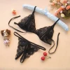 Three-point open cleavage bikini lace pajama set thong two-piece sexy lingerie for women