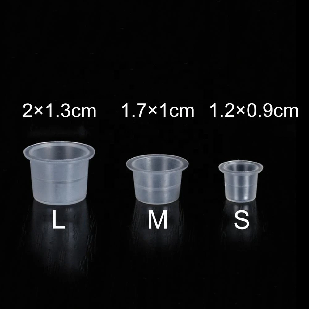 Three Sizes Plastic Eyebrow Tattoo Accessories Semi Permanent Makeup Pigment Transparent Disposable ink cups tattoo standing