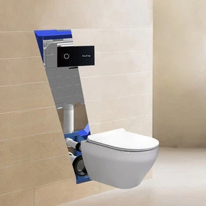 Touchless sensor concealed cistern for wall hung toilet