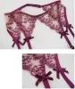 Transparent bra super sexy lingerie set open G-string garter belt