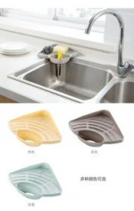 Triangle plastic shelf sink sponge hanging basket kitchen utensils and tableware drain shelf sink storage rack  Storage Basket