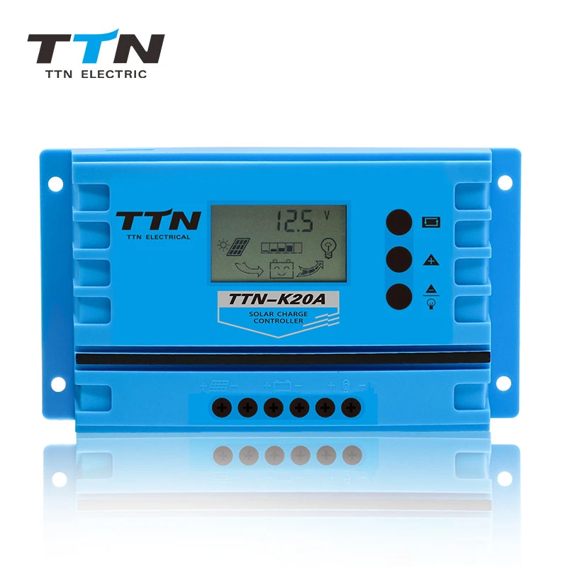TTN 12V 24V PWM smart solar charge controller solar battery charge controller 20A solar charger controller