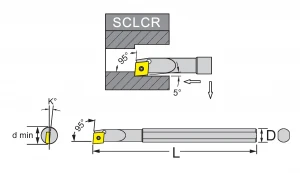Tungsten Carbide SCLCR Internal Turning Tool Holder
