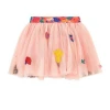 Tutu Skirt Baby Little Girls Tulle Princess Dress 4-Layer Fluffy Ballet Skirt With Embroidered Puff Ball