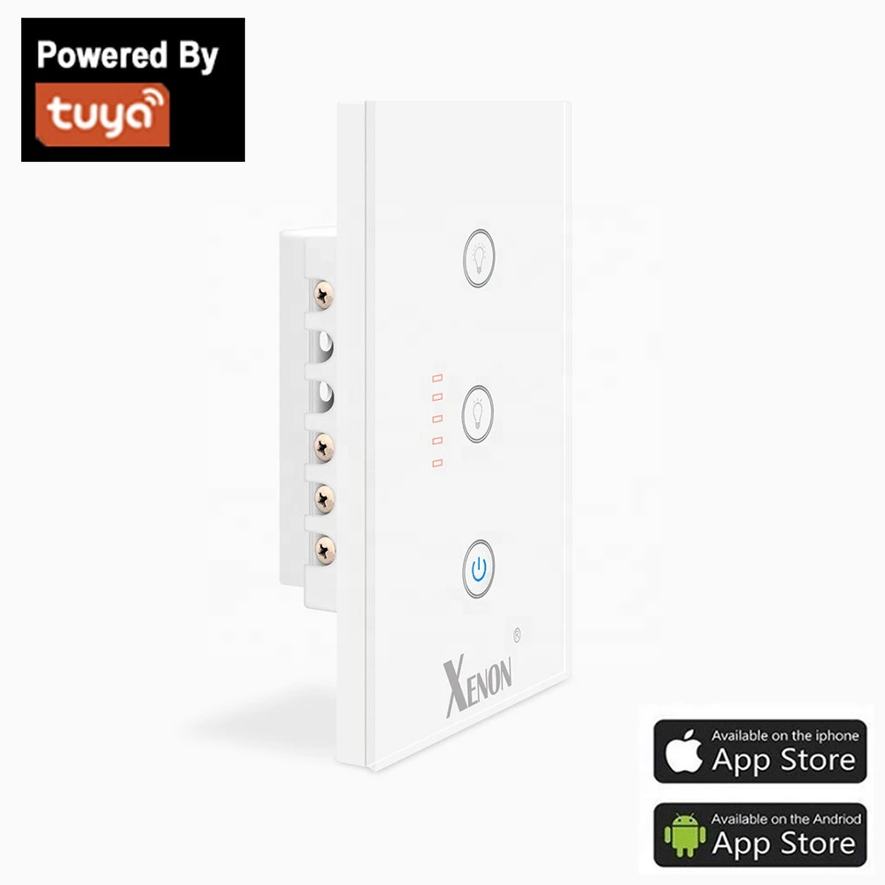 Tuya Xenon Wi-Fi Control OEM/ODM wall mounting mobile app support wifi Dimming switch work with Alexa