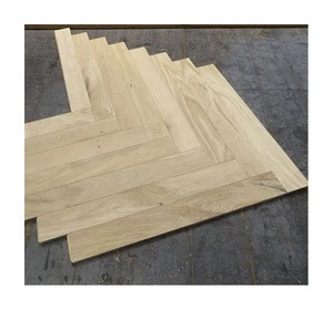unfinished White Oak herringbone wood flooring; Fishbone engineered parquet flooring