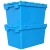 Import Uni-Silent Virgin PP Plastic Nestable Stackable Crates Container Storage Attached Lid Tote Turnover Box Crate XC604033C from China