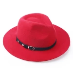 Unique Black Wool Felt Trilby Men Fedora Hat